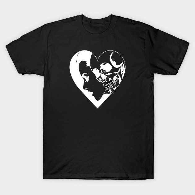 Skull Heart Woman T-Shirt by machmigo